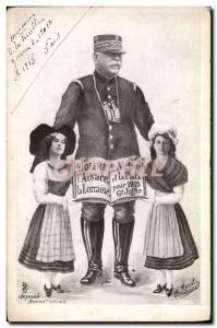Postcard Old Army Joffre L & # 39Alsace Lorraine children