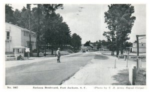 MP directing traffic on Jackson Boulevard Fort Jackson SC RPPC Postcard