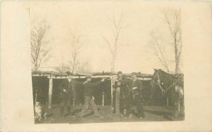 C-1910 Pioneer Life Mock Pistol Fight RPPC Photo Postcard 20-14359