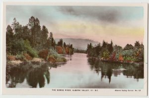 ALBERNI VALLEY V.I. British Columbia BC Canada RPPC Postcard Color SOMAS RIVER