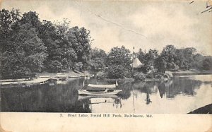 Boat Lake, Druid Hill Park Baltimore, Maryland MD Postcards