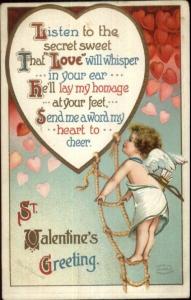 Ellen Clapsaddle Valentine Cupid #1240 - c1910 Postcard