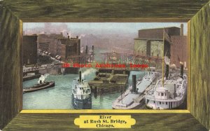 IL, Chicago, Illinois, Steamers, Rush Street Bridge, Subling Pub