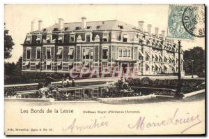 Old Postcard The Banks of the Royal Lesse Chateau d & # 39Ardenne