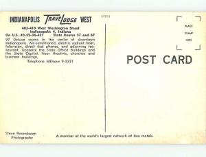 Unused Pre-1980 OLD CARS & TRAVELODGE MOTEL Indianapolis Indiana IN u0240