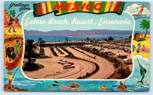 ENSENADA, MEXICO ~ Roadside ESTERO BEACH RESORT c1950s Cool Border Postcard