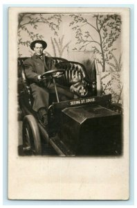 St. Joseph Missouri Souvenir McCallister Market Car 1910 RPPC Antique Postcard