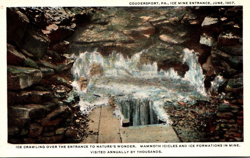 Pennsylvania Coudersport Ice Mine Entrance June 1907 Curteich