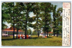 1907 Pavilion City Park Gazebo Exterior Aurora Illinois Vintage Antique Postcard