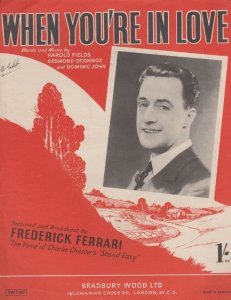 When You're In Love Frederick Ferrari 1950s Sheet Music