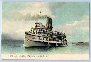 1905 Thousand Islands New York Vintage Postcard Steamer Kingston Ship Unposted