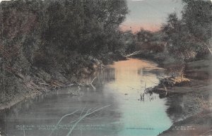 Pauls Valley Oklahoma Scene On The Washita River, Hand Colored Vintage PC U11958