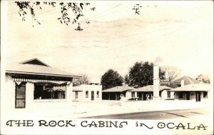 Ocala FL The Rock Cabins c1930s Real Photo Postcard