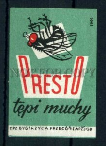 500795 POLAND PRESTO ADVERTISING against flies Old match label