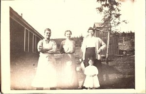 RPPC Postcard Antique Farm Women Group Portrait – Rural Life c.1910s