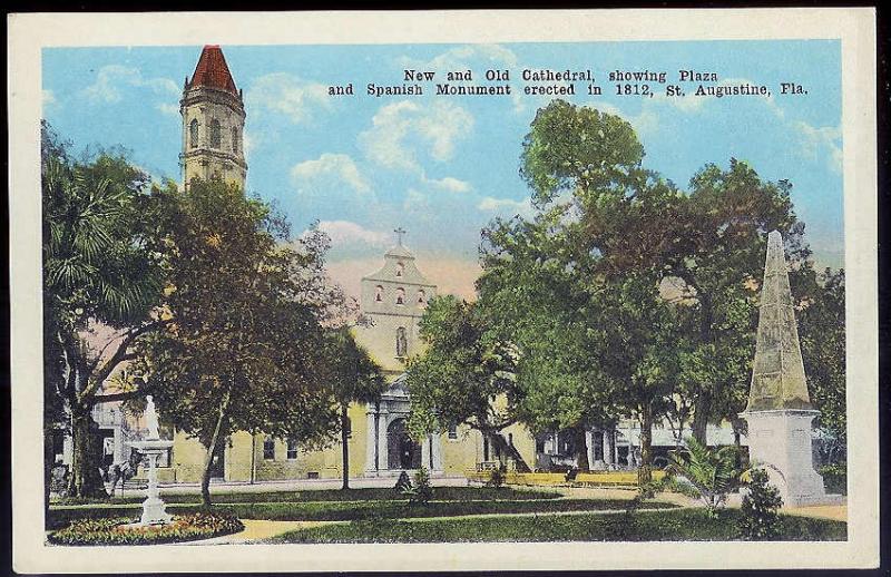 Plaza & Spanish Monument St Augustine FL unused c1915