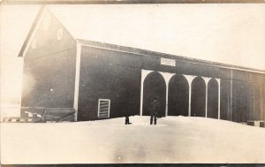 G49/ Interesting RPPC Postcard c1910 L.A. Hosha Farm Barn built 1893 Farmer