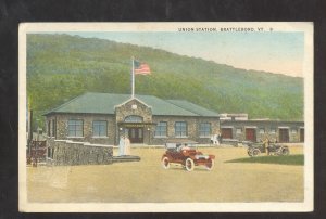 BRATTLEBORO VERMONT RAILROAD DEPOT TRAIN STATION VT. VINTAGE POSTCARD