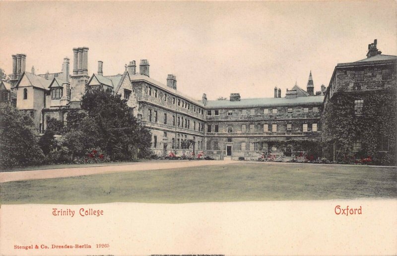 Trinity College, Oxford University, England, Very Early Hand Colored Postcard