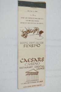 Caesars Casino South Lake Tahoe Nevada Chariot 20 Strike Matchbook Cover