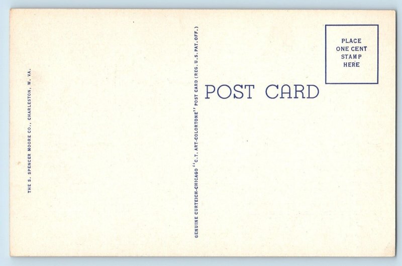 c1940 Scene In Babcock State Park West Virginia WV Rustic Bridge River Postcard