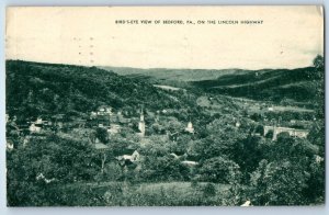 1947 Bedford Pennsylvania Vintage Postcard Birds Eye View Lincoln Highway Posted