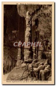 Old Postcard Well of Padirac upper part of the lake of the rain obelisks