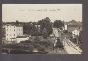 Lowell WISCONSIN RPPC 1915 FLOUR GRIST MILL Main Street nr Juneau Columbus WI KB