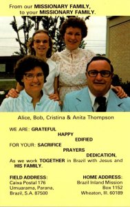 Illinois Wheaton Missionary Family Alice Bob Cristina & Anita Thompson