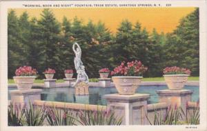 New York Saratoga Springs Morning Noon and Night Fountain Trask Estate Curteich