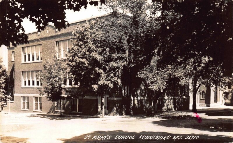 Real Photo Postcard St. Mary's School in Fennimore, Wisconsin~121857