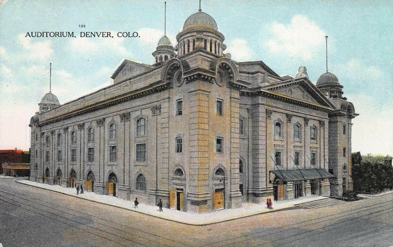 Auditorium, Denver, Colorado, Early Postcard, Unused