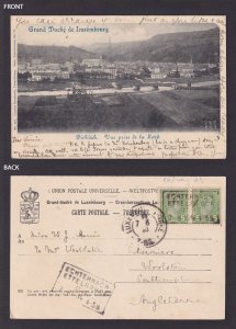 LUXEMBOURG 1899, Vintage postcard, Diekirch, Posted