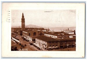 San Francisco California Postcard Ferry Building Exterior 1936 Vintage Antique