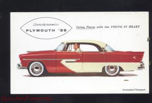1956 PLYMOUTH BELVEDERE AUSTIN TEXAS VINTAGE CAR DEALER ADVERTISING POSTCARD