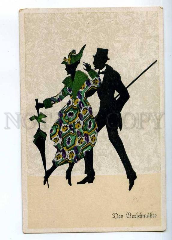 233213 Art Deco SILHOUETTE Dabcer by Marte GRAF Vintage PC