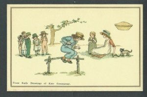 Post Card Kate Greenaway Repro Of Children Playing From Early Drawings