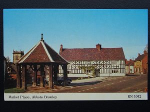 Staffordshire ABBOTS BROMLEY Market Place & Butter Cross & Goats Head c1970's PC