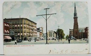 Harrisburg Pa  Market Square udb to Mt Holly Springs Postcard P18