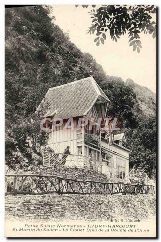 Postcard Old Thury Harcourt St Martin's Sailen Chatet The Blue Loop of Automo...