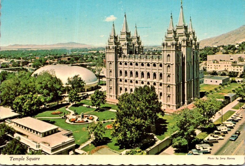 Utah Salt Lake City Temple Square Showing Mormon Temple