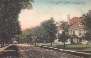 MARK SKINNER LIBRARY MANCHESTER VERMONT HAND COLORED POSTCARD (c. 1920s)