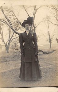 Hats Post Card Lady wearing Hat Writing on back