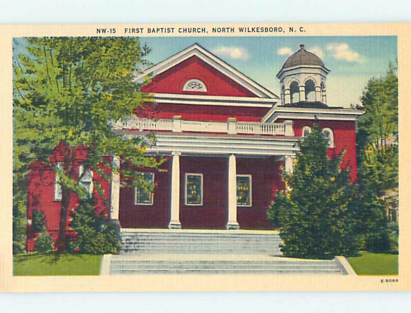 Unused Linen CHURCH SCENE North Wilkesboro North Carolina NC p4625