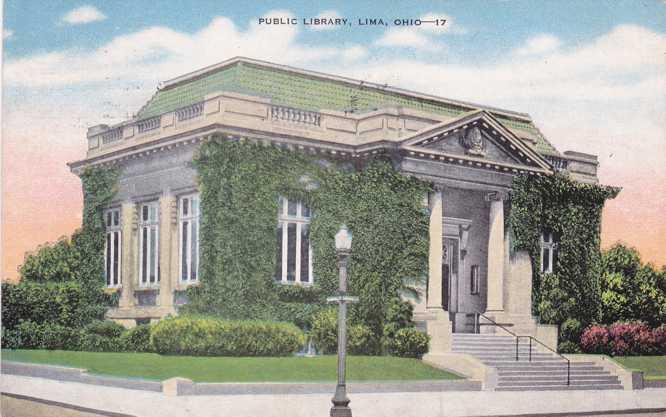 Public Library - Lima, Ohio - pm 1954 - Linen