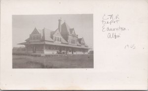 CNR Depot Edmonton Alberta AB Railway Train Station c1905 RPPC Postcard H55