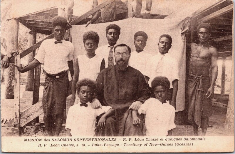 Buka Passage Territory of New Guinea Mission Des Salomon Vintage Postcard C089