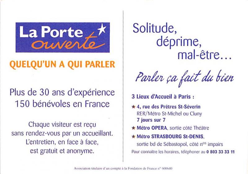 La Porte Ouverte Hippostcard