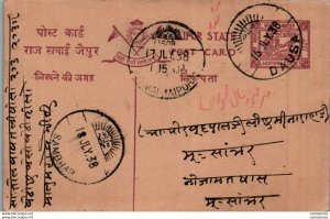 Jaipur Postal Stationery Dausa cds Sambhar cds