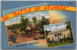 Atlanta Georgia 1940s Postcard Civil War Battle Of Atlanta Cyclorama